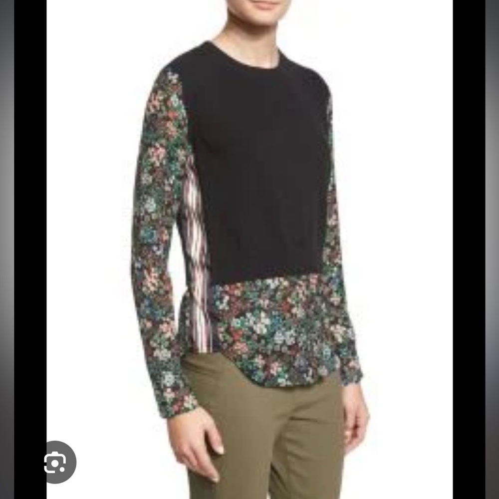 Veronica Beard Mellow Mixed-Media Cashmere Sweater ASO Lucy Hale - Picture 9 of 11